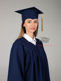 Мантия бакалавра с шапочкой цвет тёмно-синий