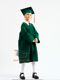Детская мантия выпускника, цвет темно-зеленый