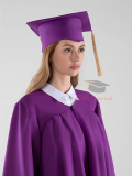 Мантия бакалавра с шапочкой цвет фиолетовый